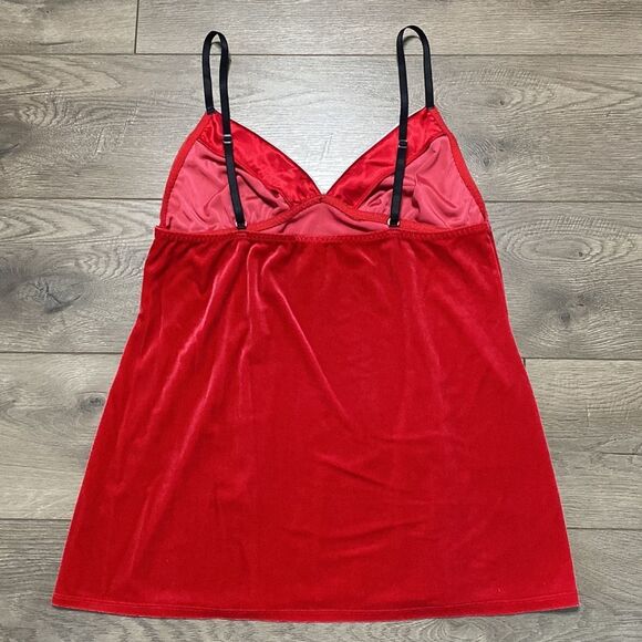 Linea Donatella Red Baby Doll Velour Christmas Slip Dress Size XL - Picture 6 of 12